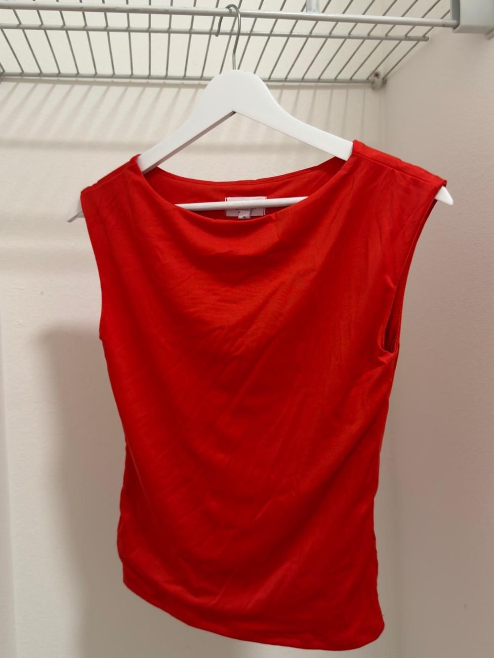 Amazing Buttery Sleeveless Red Tank Top with Boat Neck